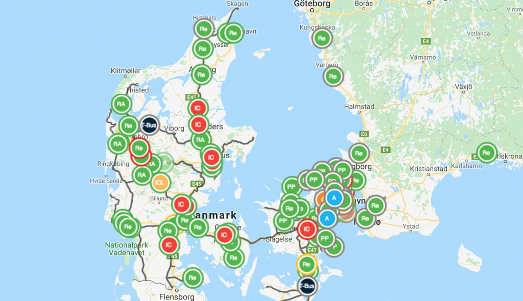Landets Puls – Se hvor dit tog er henne på et kort