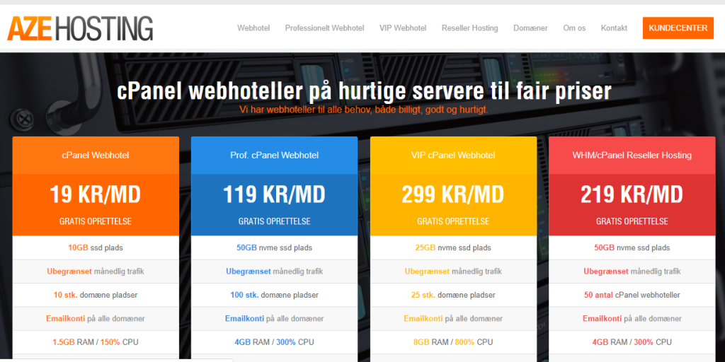 Gratis oprettelse af webhoteller