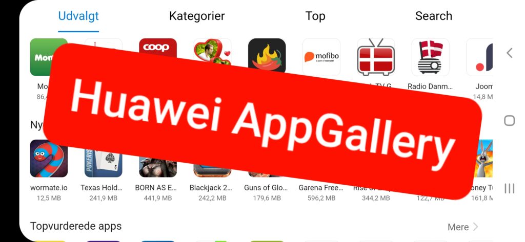 Huawei AppGallery – Oversigt over danske apps